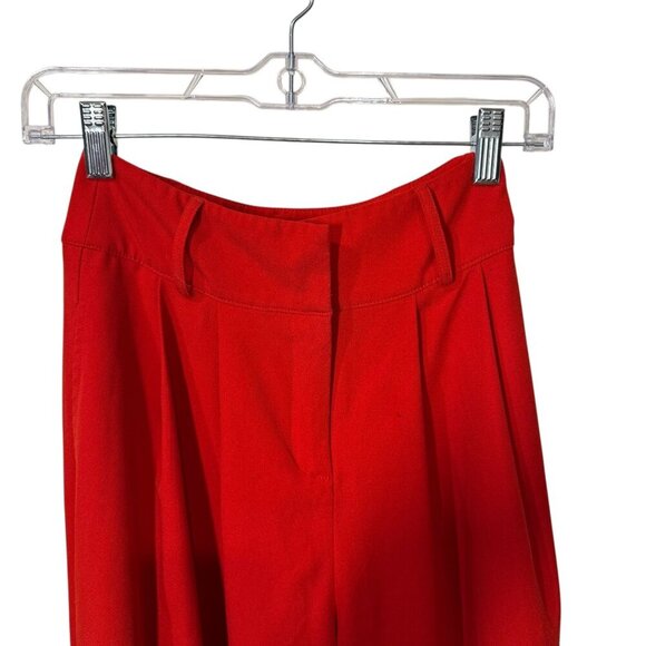 Flying Tomato Red Wide-Leg Pants X-Small Polyester/Spandex Blend - Picture 2 of 5